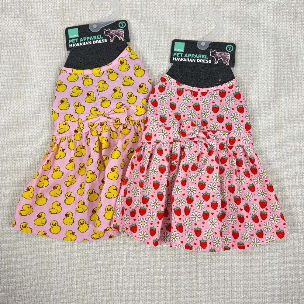 Fuzzyard Pet Apparel Hawaiian Dog Dress Size 2 Duck‎ Strawberry Print Cute Puppy